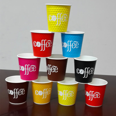 China 8oz Flexo Printing Diamond Double Wall Paper Coffee Cups , Disposable Paper Cup supplier