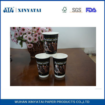 China Paper Material Double Walled Paper Coffee Cups , Biodegradable Compostable Paper Cups supplier