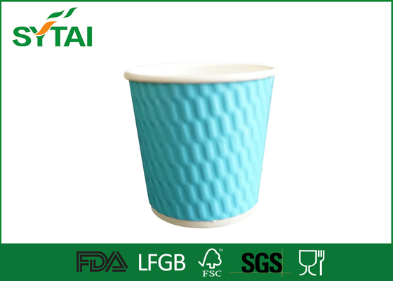 China 4oz 8oz 12oz Colorful Customized Flexo Printed Ripple Paper Cups , Insulated Paper Coffee Cups supplier