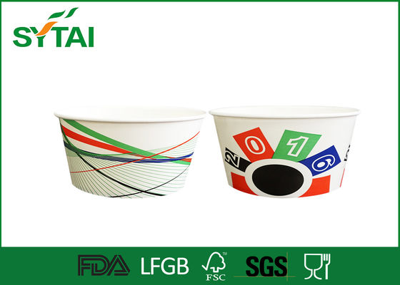 China Customized Food Grade Ice Cream Paper Cups , Disposable Paper Bowl 16oz  520ml supplier