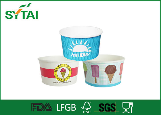 China 10oz 12oz 16oz Pape Disposable Ice Cream Cups , Customized Recyclable Frozen Yogurt Cup supplier