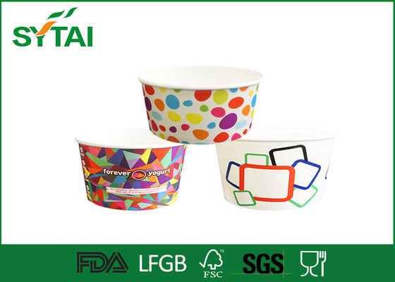 China Small Custom Printed Frozen Yogurt &amp; Ice Cream Paper Cups with Lids , Paper Bowls 2oz supplier