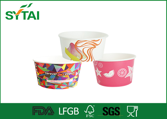 China PE Coated disposable ice cream cups Custom Printed With Logo supplier