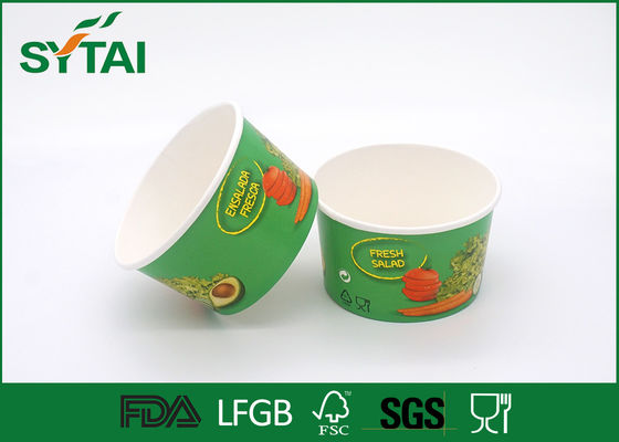China Green Large Capacity Biodegradable Paper Salad Bowl For Vegetables supplier