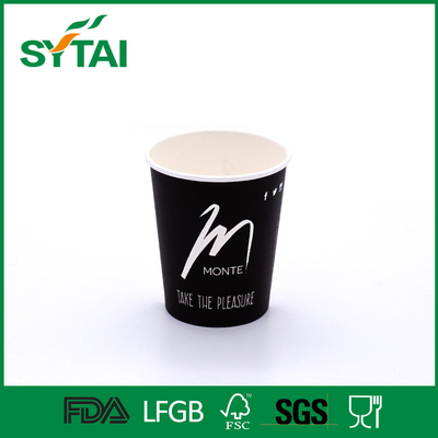 China Flexo printed Half Black And Half White Creative Paper Cup , Disposable For Hot Drink supplier