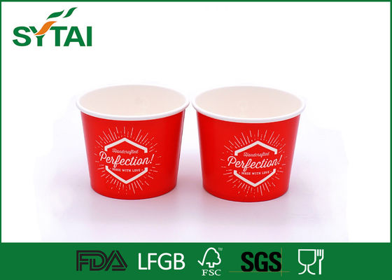 China Red Custom Size Eco - friendly Ice Cream Paper Cup for Cold Food supplier