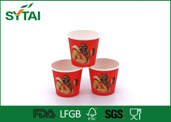 China Character Images 2.5 OZ Printed Red Paper Cup With Food Grade Paper supplier