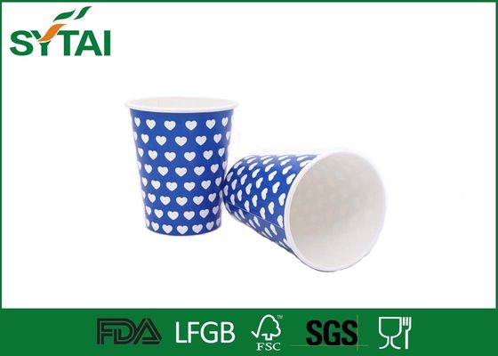 China Disposable Hot Drink Paper Cups Single Wall Love Picture Dot Printing supplier