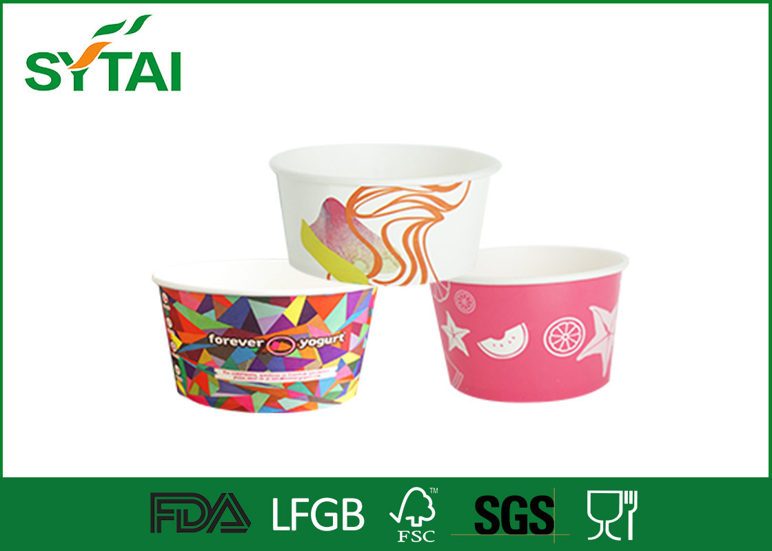 PE Coated disposable ice cream cups Custom Printed With Logo