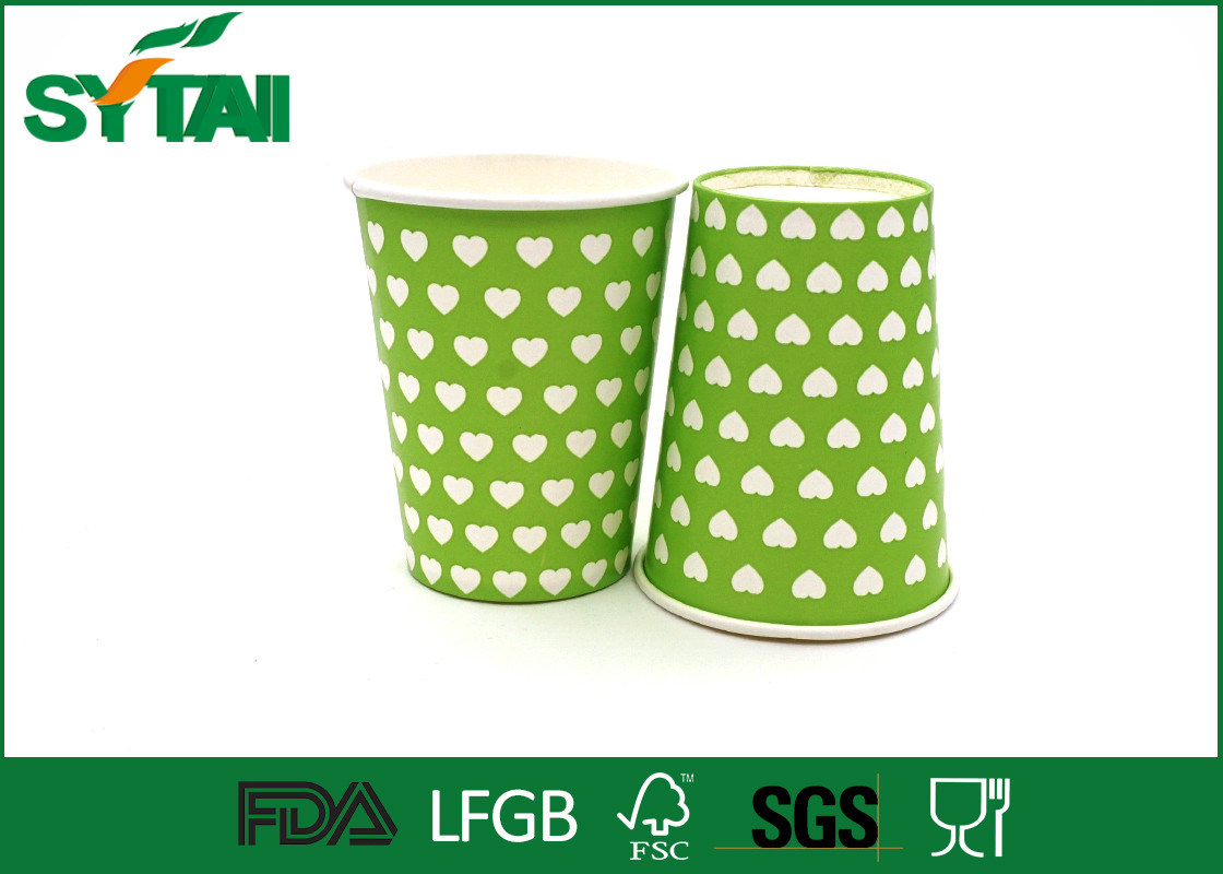 Biodegradable Single Wall Paper Cups With Lids For Cold Drink , No Leakage