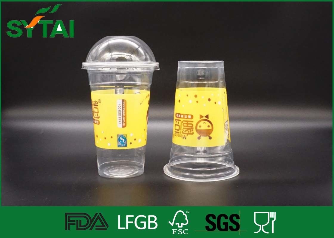 Clear 12 Oz Pet Disposable Plastic Cups For Beverage With Your Own Logo