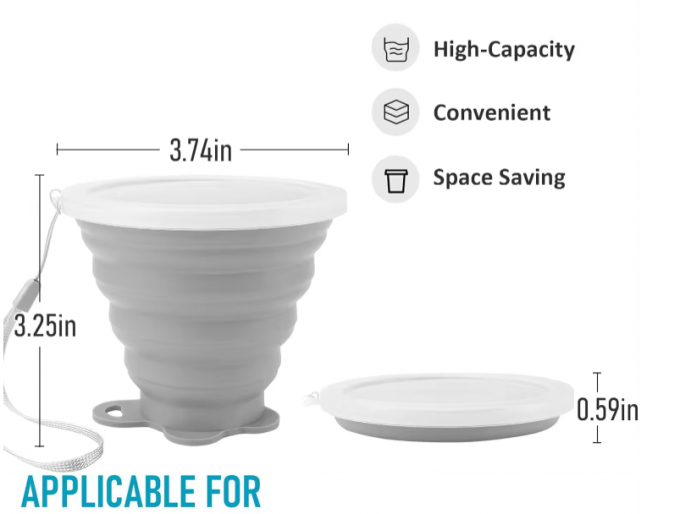 180ml 200ml 270ml 320ml Silicone Folding Camping Cup Customized Logo 1