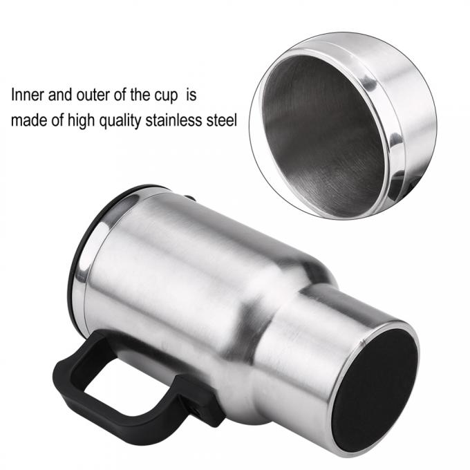 Car Heating Cup Travel Coffee Cup 12V Electric Heating Mug Stainless Steel Insulation Car Cup Charge Heat Mug 4