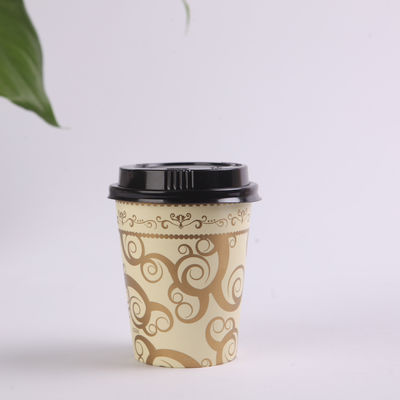China Adiabatic Custom Paper Coffee Cups with Cover , Disposable Coffee Cups with Lids supplier