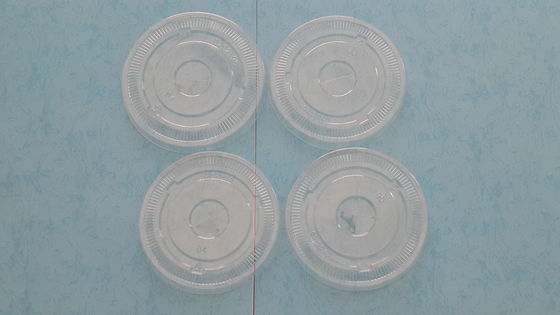 China PET 90 mm Diameter Clear Flat Paper Cup Lids for Cold Drink Paper Cups supplier