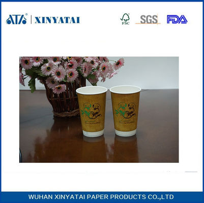 China Double Wall Disposable Paper Coffee Cups / Recycled Printed Paper Espresso Cups supplier