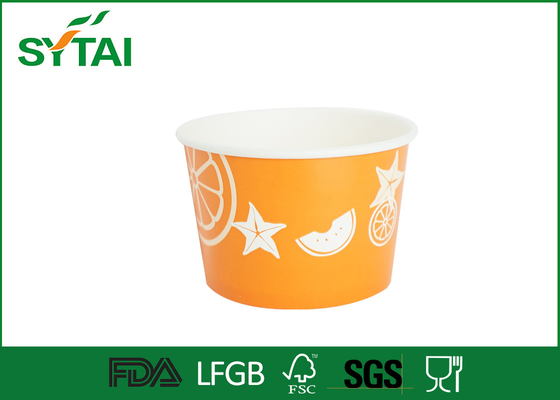 China Biodegradable Orange Eco Friendly Paper Ice Cream Bowls With Lids supplier