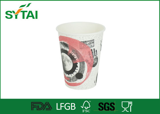 China Custom Printed White Black Disposable Paper Cups For Hot Drinks / Coffee supplier