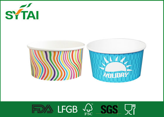 China 4oz Printed Frozen Yogurt Paper Cup , Disposable Ice Cream Cups with PE Coated Paper supplier