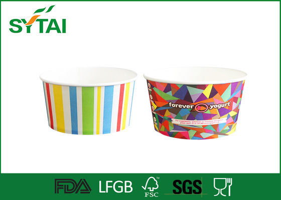 China Recyclable Cute Pattern Waterproof Ice Cream Paper Cups , Small Disposable Paper Cups 16oz supplier
