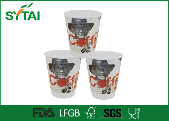 China Safe Heat Resistant Double Walled Paper Cups 12oz Insulated Paper Coffee Cups supplier
