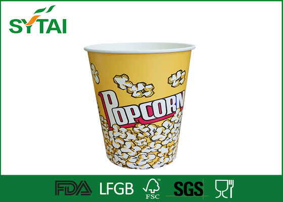 China Disposable Paper Popcorn Buckets / Biodegradable Paper Popcorn Cups Multi Color supplier