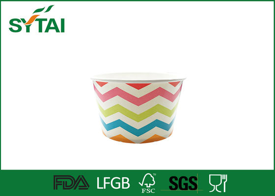 China Custom Logo Riginal Wood Pulp Paper Yogurt Paper Cups With Rainbow Pattern supplier
