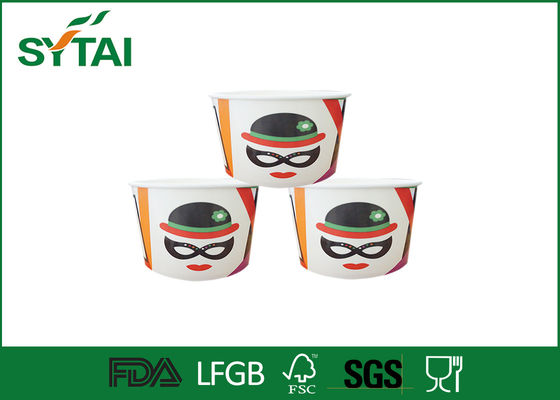 China Custom Logo Paper Ice Cream Cups / Biodegradable paper ice cream bowls Character Design supplier