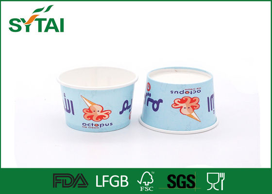China Disposable Thicken Small Paper Ice Cream Cups With Flexo Printing , 4 Oz supplier