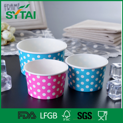 China 3-32oz  Disposable Ice Cream Paper Cup with Flexo Printing Eco - Friendly supplier