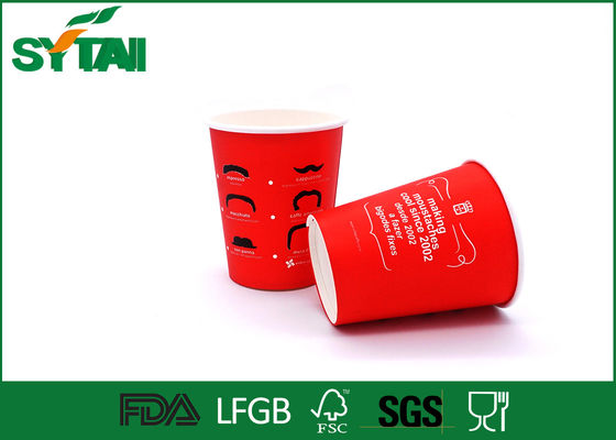 China Flexo Printed Red Single Wall Paper Cups 4-24oz With Custom Logo , Free Sample supplier