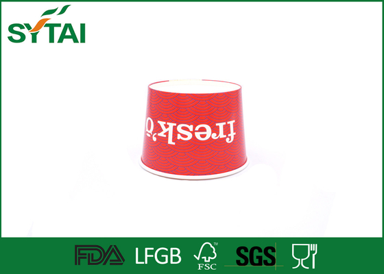 China Red Beautiful Disposable Ice Cream Cups Eco Friendly Logo Customized supplier