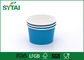 Biodegradable Blue Paper Ice Cream Cups , PE Coated Materials supplier