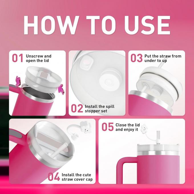 1200ml 40oz Tumbler Vacuum Flask Insulated Thermal Stanley Cups 1