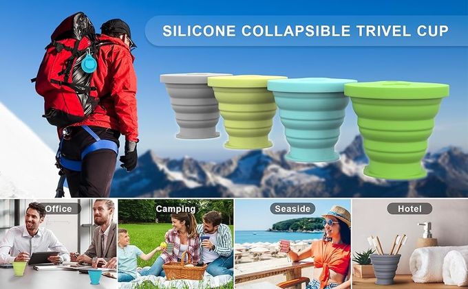 180ml 200ml 270ml 320ml Silicone Folding Camping Cup Customized Logo 2