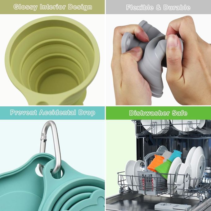 180ml 200ml 270ml 320ml Silicone Folding Camping Cup Customized Logo 9