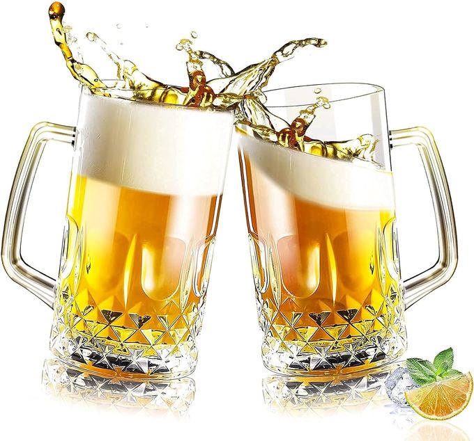 20OZ Glass Beer Mugs With Handles Dishwasher And Microwave Safe 2