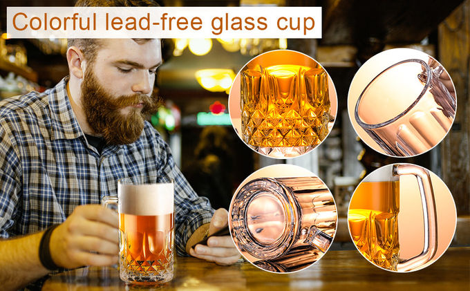 20OZ Glass Beer Mugs With Handles Dishwasher And Microwave Safe 4