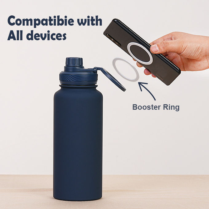 2024 New Magnetic Insulation Cup Mobile Phone Holder Water Cup Large Capacity 1L Large Mouth Stainless Steel Sports Wate 0